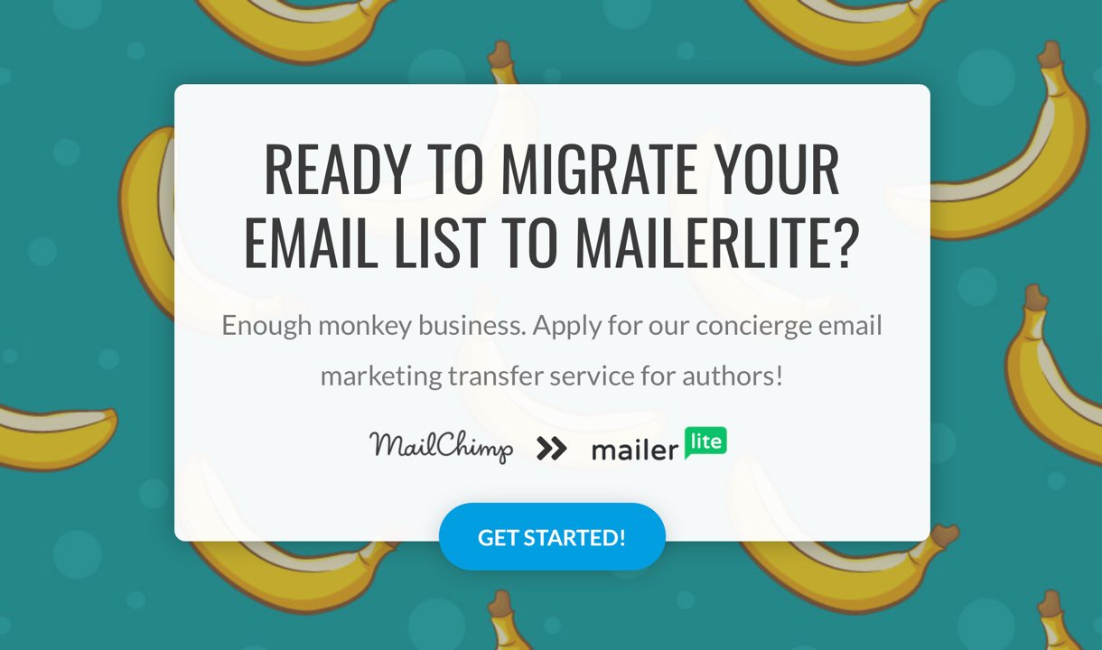 Ryan Zee landing page migrating to MailerLite landing page example