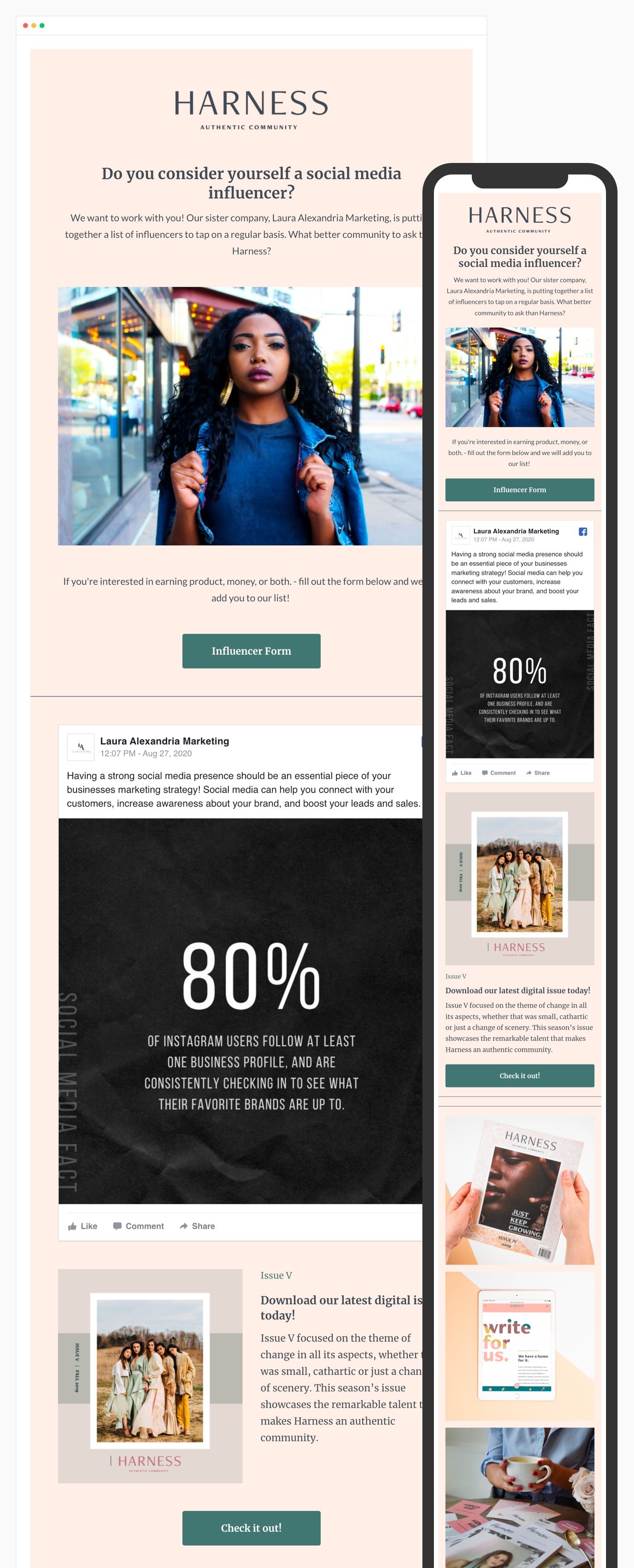 Harness Magazine responsive email design