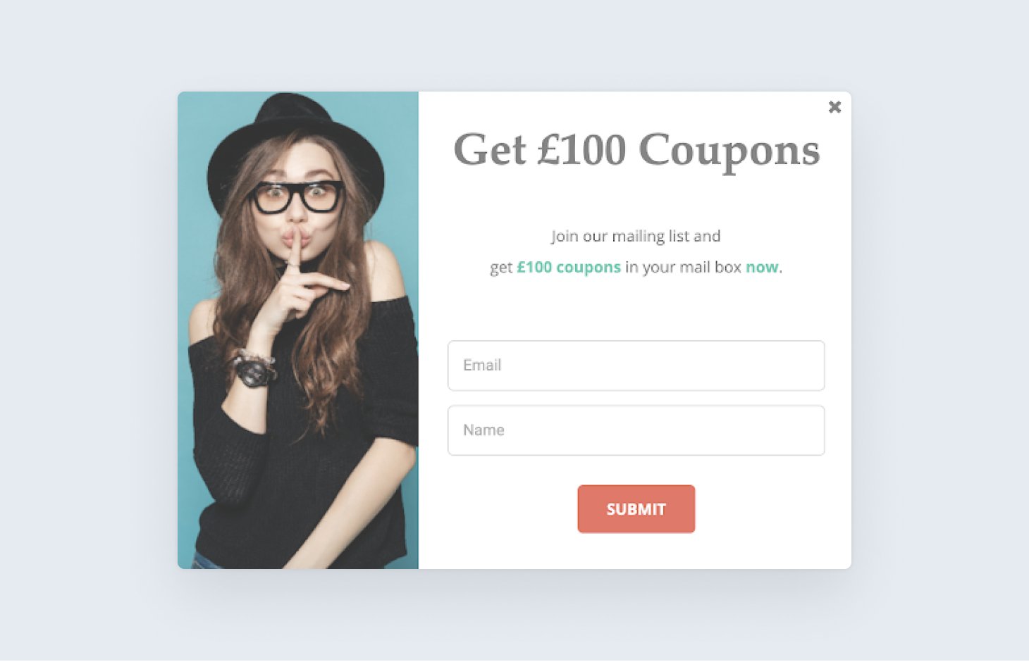 Coupon pop-up