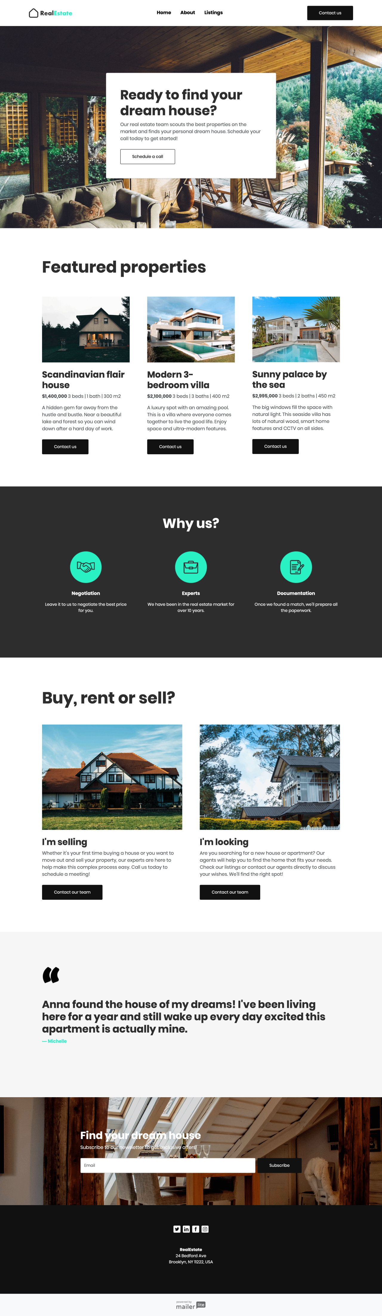 Real estate template - Made by MailerLite