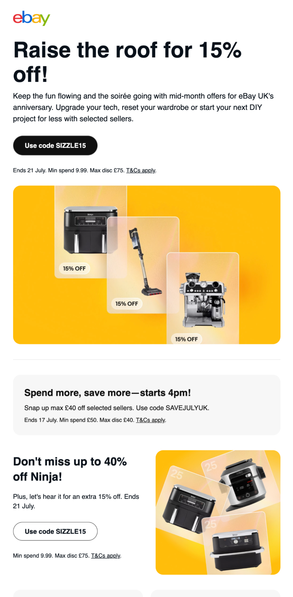 screenshot of eBay email