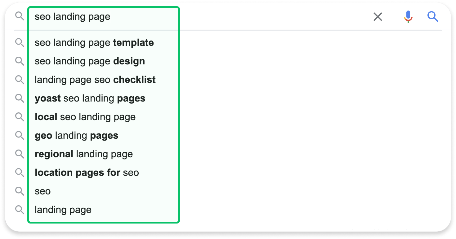 google suggested searches - keyword analysis